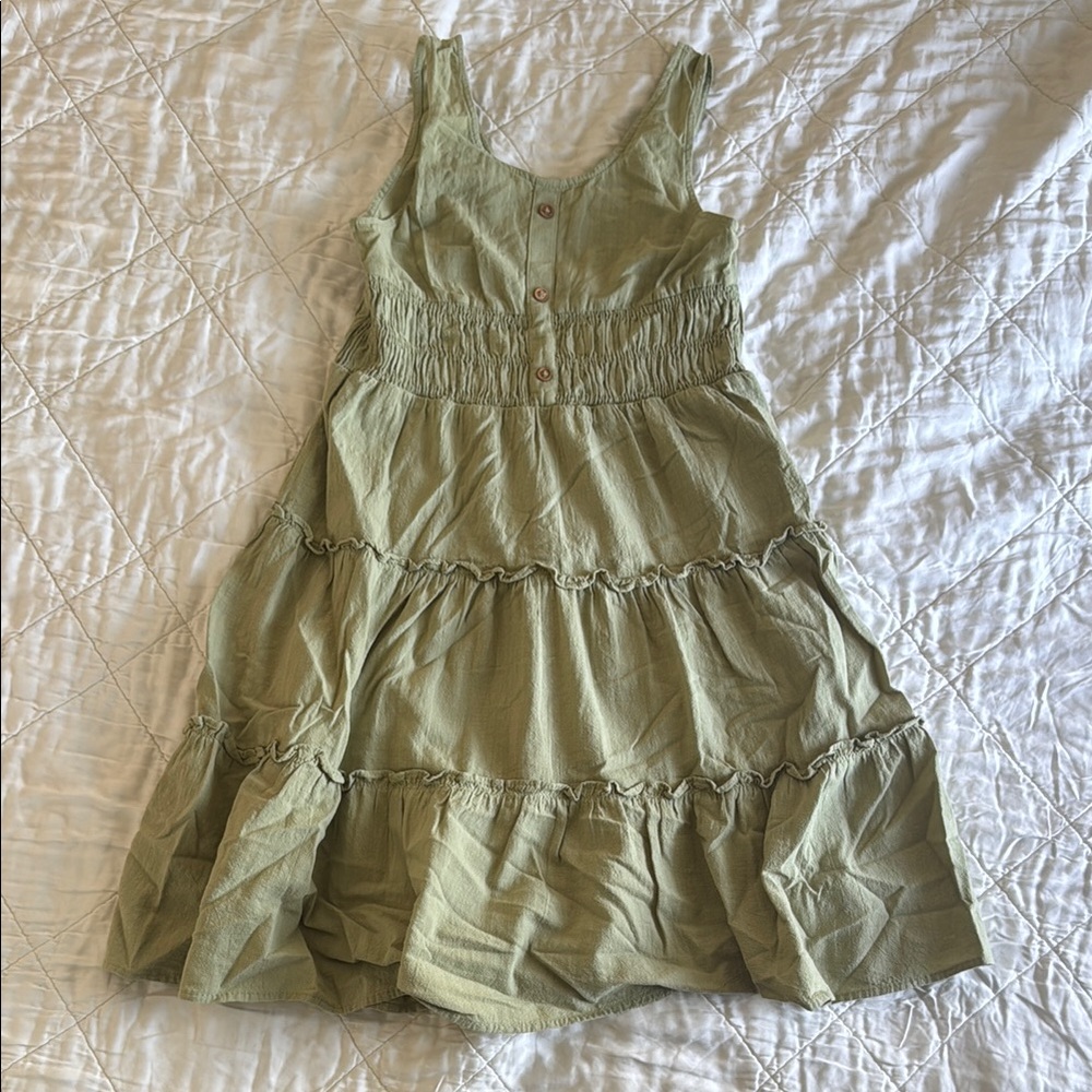 Zara Kids Casual Green Tiered Dress